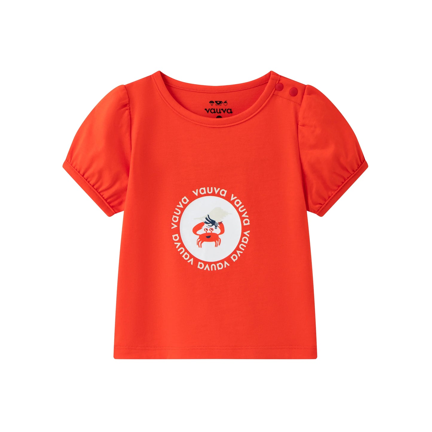VAUVA Vauva SS24 - Baby Crab Print T-Shirt & Shorts Set (Orange) Combination Clothes Set