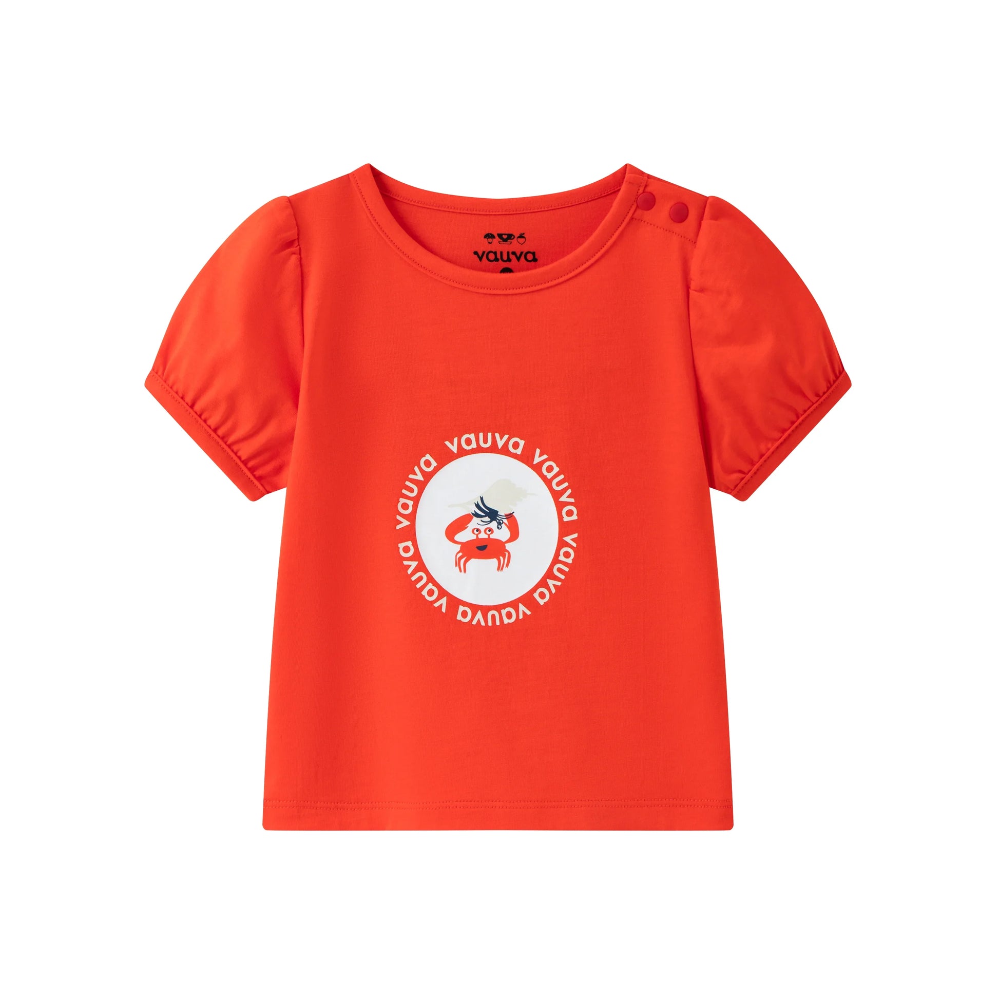 VAUVA Vauva SS24 - Baby Crab Print T-Shirt & Shorts Set (Orange) Combination Clothes Set