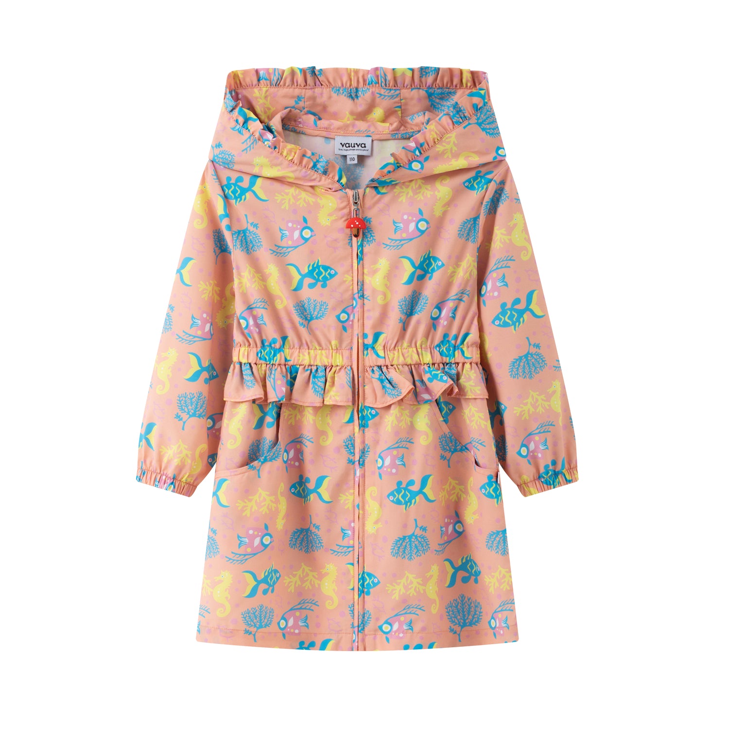 VAUVA Vauva SS24 - Toddler Girl Ocean All Over Print with UV Protection Windbreaker -Sand Pink Windbreaker