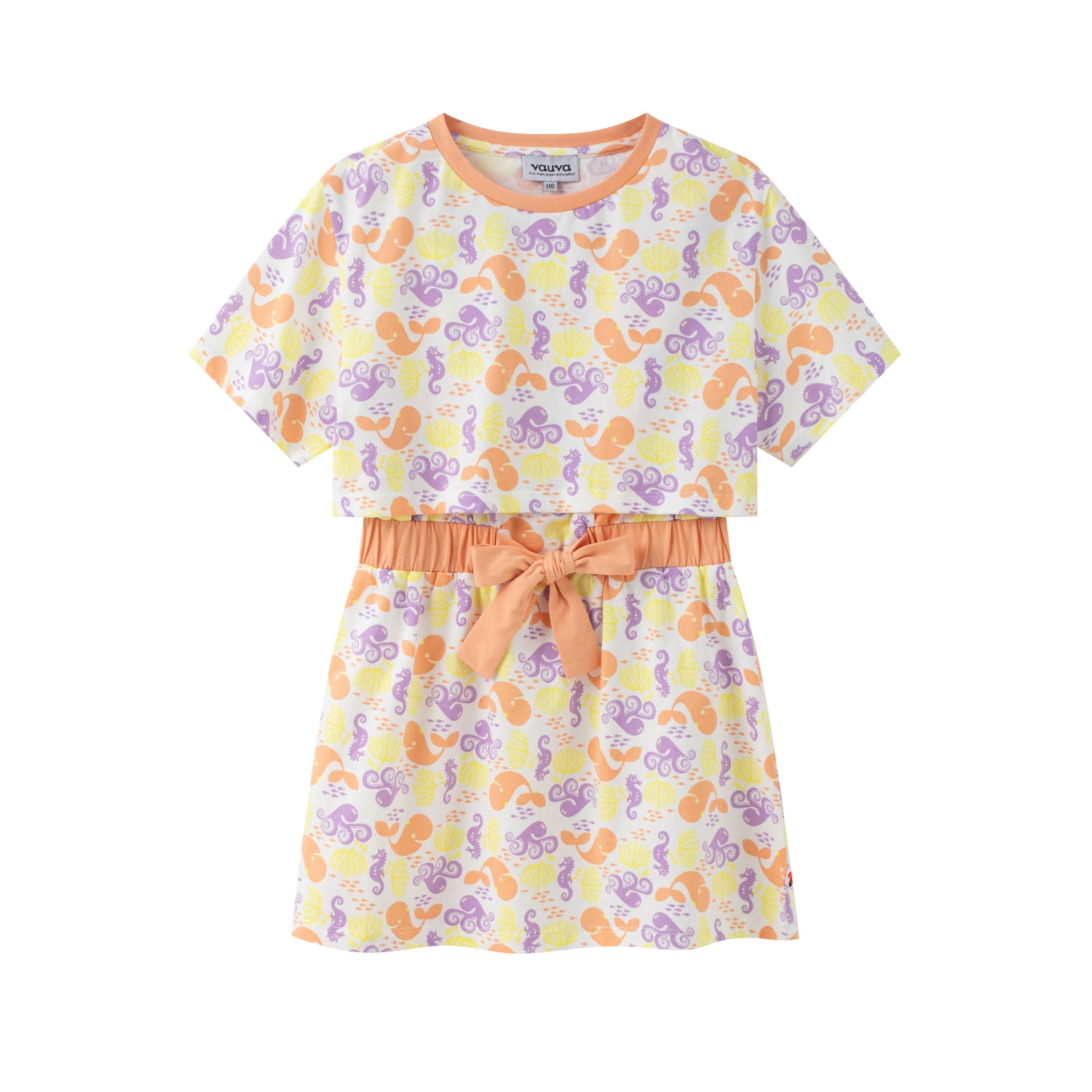 VAUVA Vauva SS24 - Toddler Girl Ocean All Over Print Short Sleeve Dress Dresses