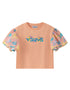 VAUVA Vauva SS24 - Toddler Girl Vauva Logo Embroidered Short Sleeve T-Shirt Top - Apricot Tops
