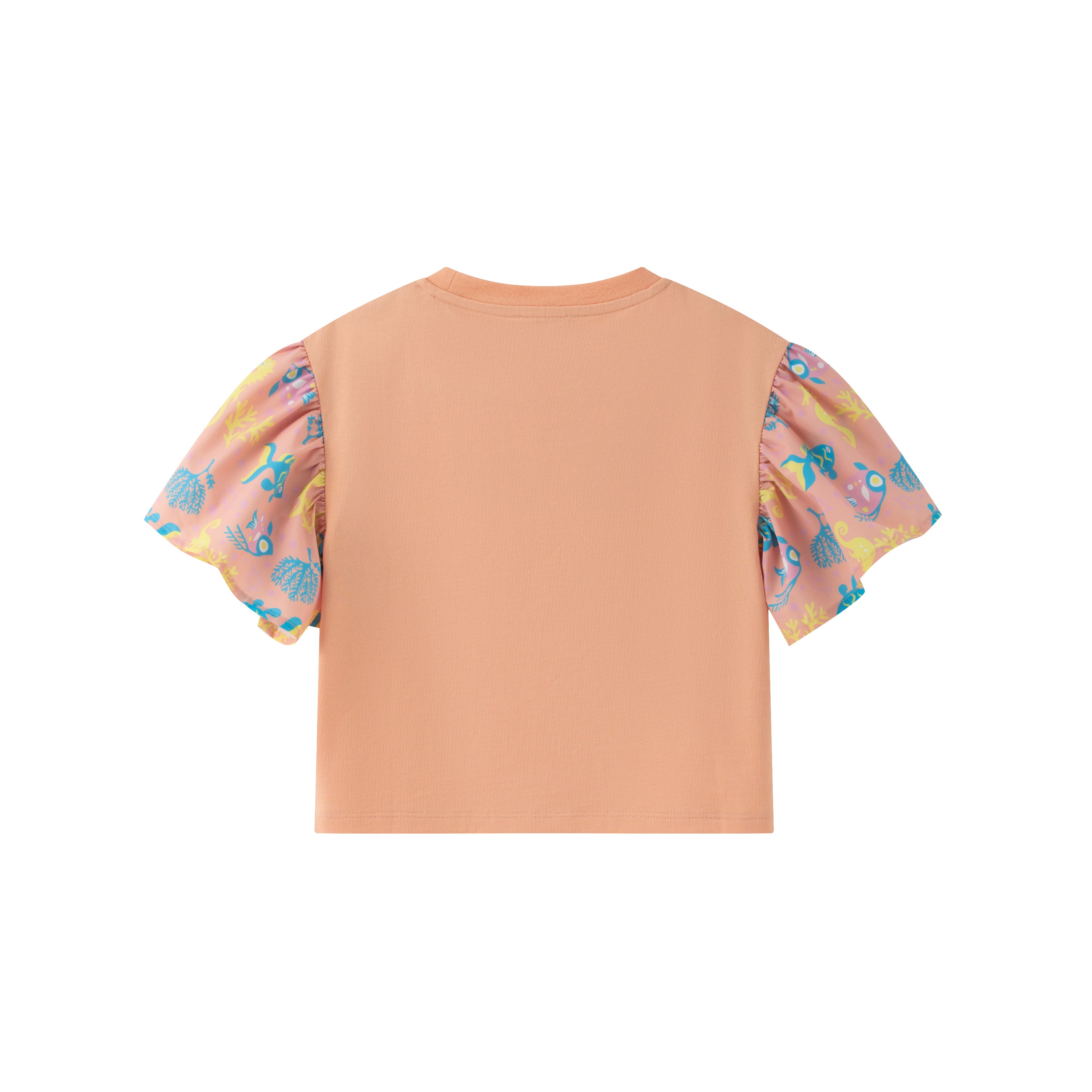 VAUVA Vauva SS24 - Toddler Girl Vauva Logo Embroidered Short Sleeve T-Shirt Top - Apricot Tops