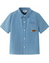 VAUVA Vauva SS24 - Toddler Plain Print Short Sleeves Shirt with Pocket - Blue Shirts