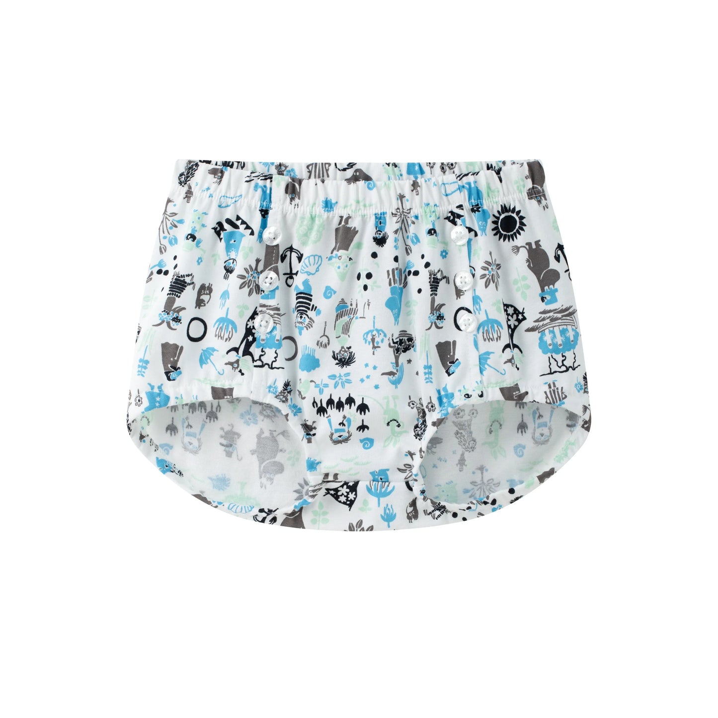 Vauva x Moomin Vauva x Moomin - Baby Boy All Over Print Collar Top & Bottom Set - Pastel Green Top & Bottom Set