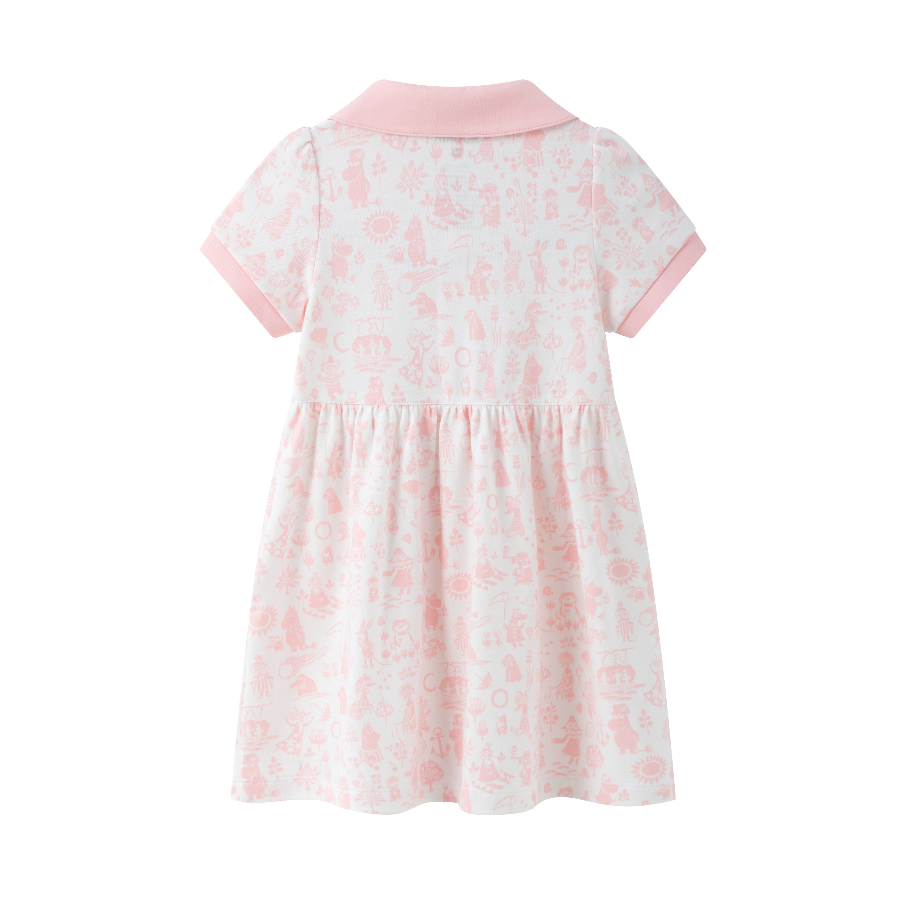 Vauva x Moomin Vauva x Moomin - Baby Girl All Over Print Short Sleeve Dress - Pink Dresses