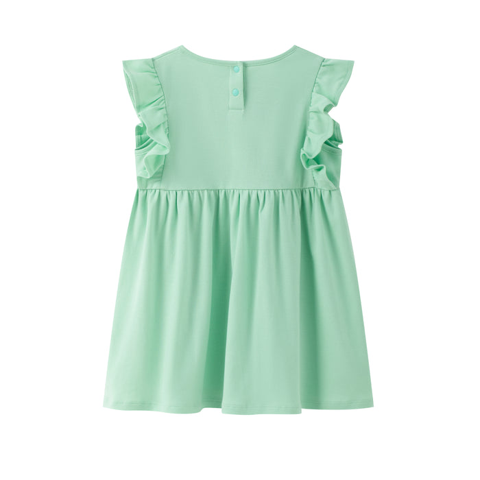 Vauva x Moomin Vauva x Moomin - Baby Girl Moomin Plain Embroidered Short Sleeve Dress - Pastel Green Dresses