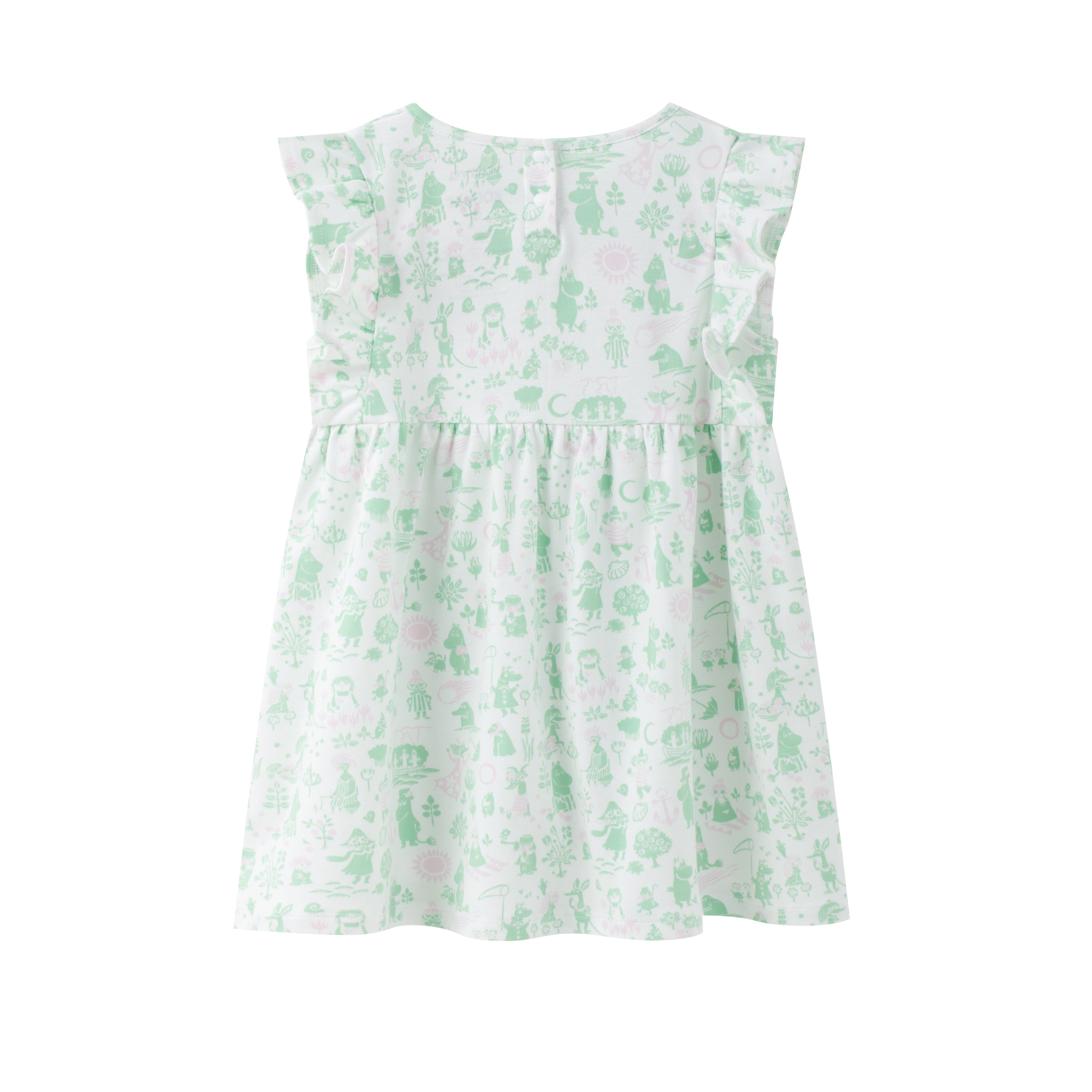 Vauva x Moomin Vauva x Moomin - Baby Girl Moomin All Over Print Short Sleeve Dress - Pastel Green Dresses