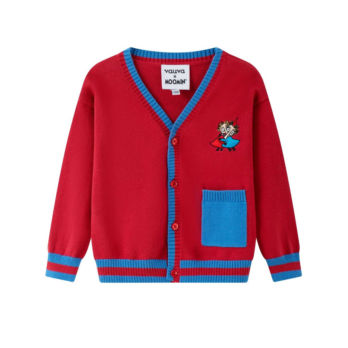 Vauva x Moomin Vauva x Moomin - Baby Thingumy & Bob Embroidered Cardigan (Red) CARDIGAN