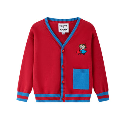 Vauva x Moomin Vauva x Moomin - Baby Thingumy &amp; Bob Embroidered Cardigan (Red) CARDIGAN