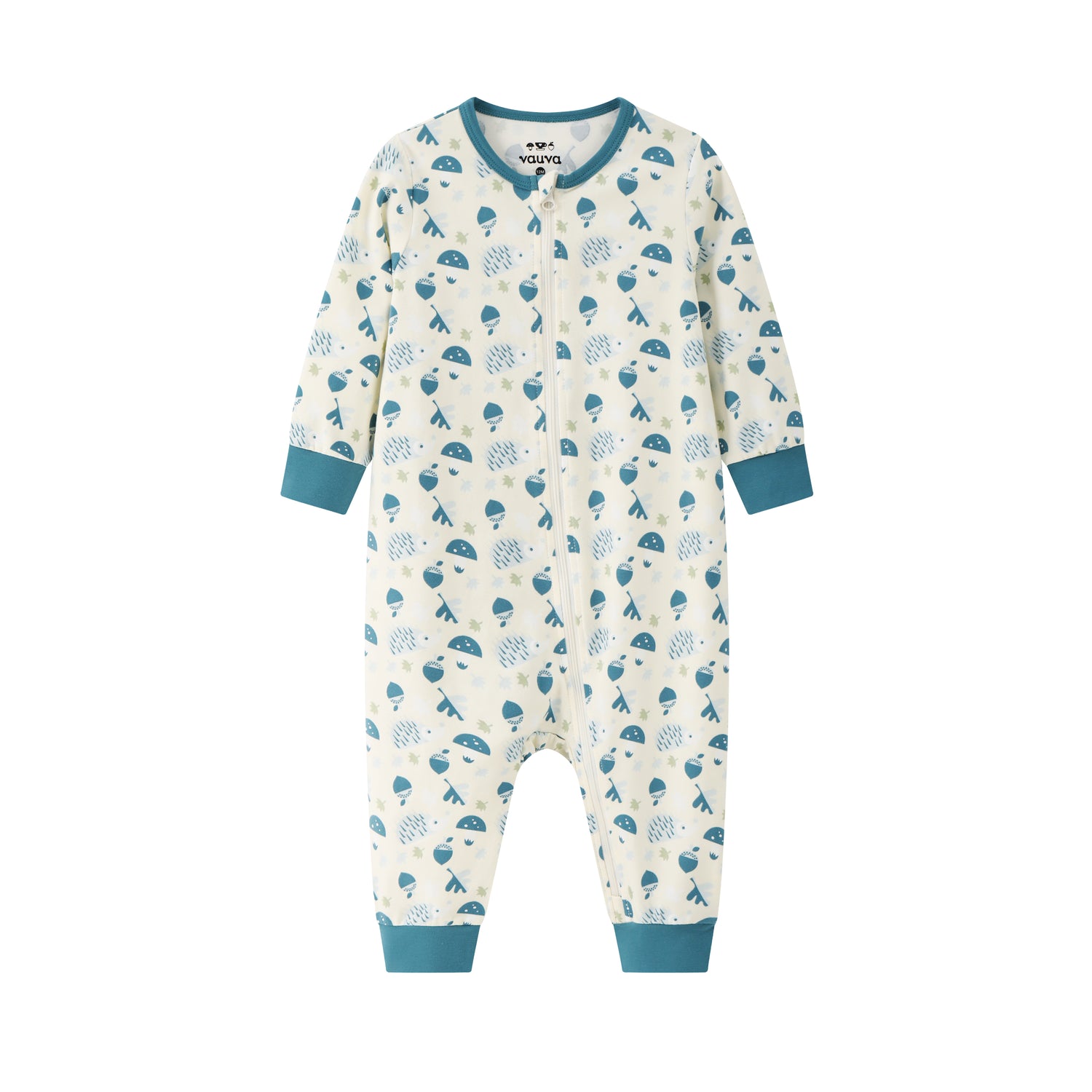 VAUVA Vauva BBNS Forest Series - Organic Cotton Hedgehog Print Long Sleeve Romper (2-pack) Romper