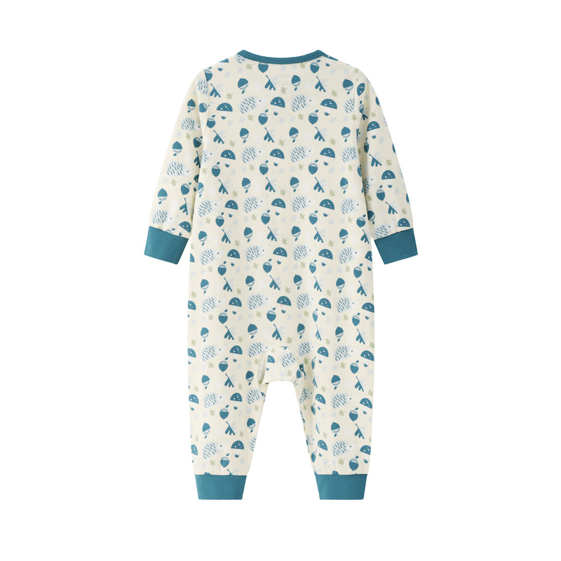 Vauva BBNS Forest Series - Organic Cotton Hedgehog Print Long Sleeve Romper (2-pack)-product image back