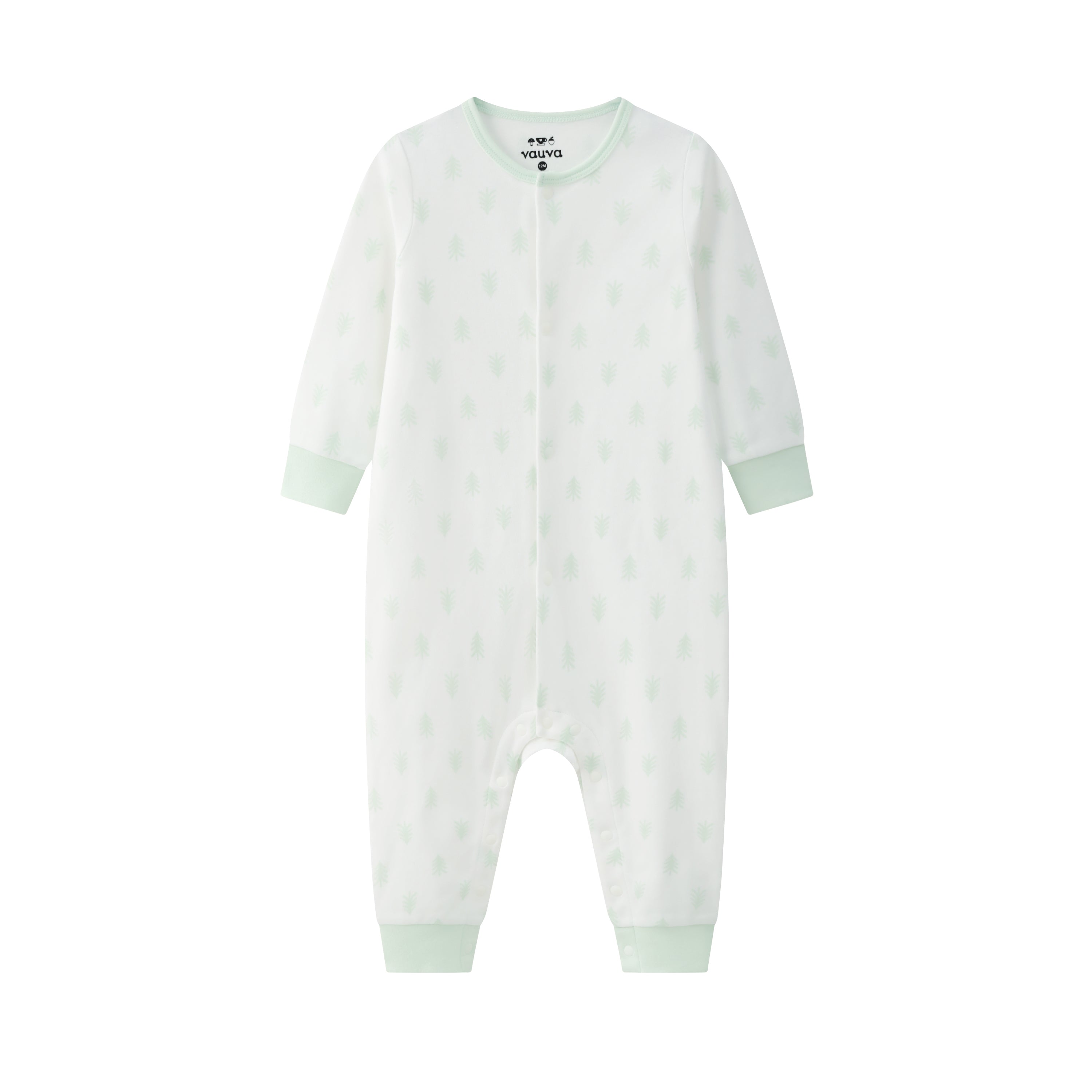 VAUVA Vauva BBNS - Baby Anti-bacterial Organic Cotton Long-sleeved Romper 2-pack (Green/Strips) Romper