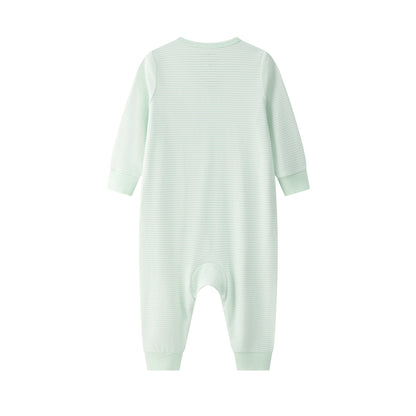 VAUVA Vauva BBNS - Baby Anti-bacterial Organic Cotton Long-sleeved Romper 2-pack (Green/Strips) Romper