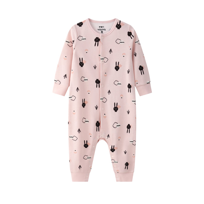 Vauva BBNS - 嬰兒抗菌防蟎有機棉長袖連身衣 2件裝