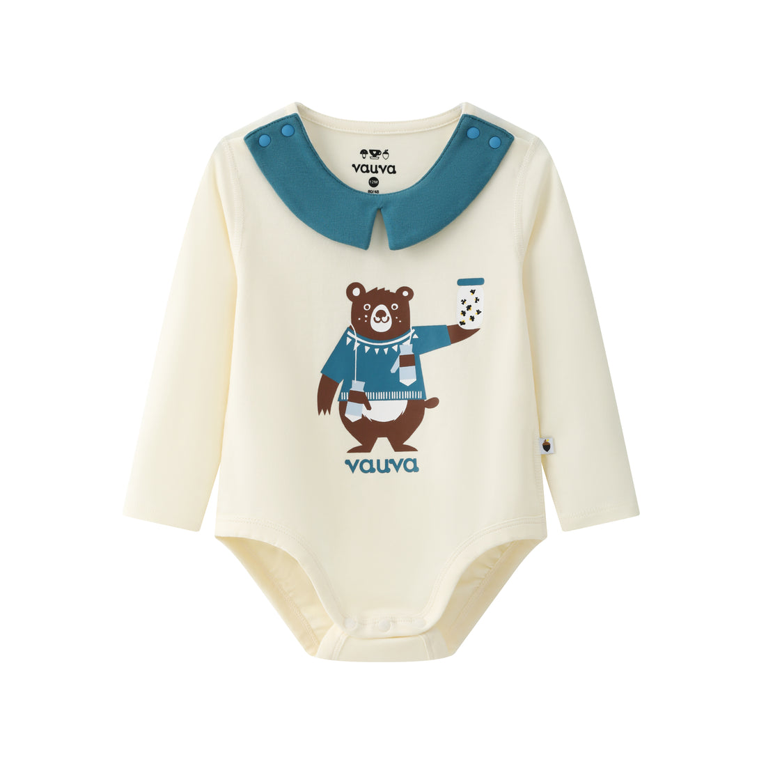 VAUVA Vauva BBNS Forest Series - Organic Cotton Hedgehog Print Crew Neck Bodysuits (2-pack) Bodysuit