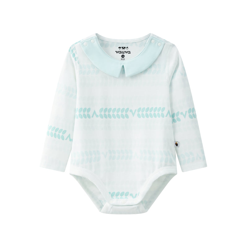 Vauva BBNS - Organic Cotton Green Striped Pattern Bodysuits (2-pack) product image front -03