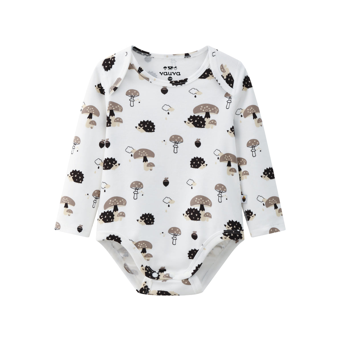 Vauva BBNS - Baby Anti-bacterial Organic Cotton Hazelnut Pattern Bodysuits (2-pack)-product image front