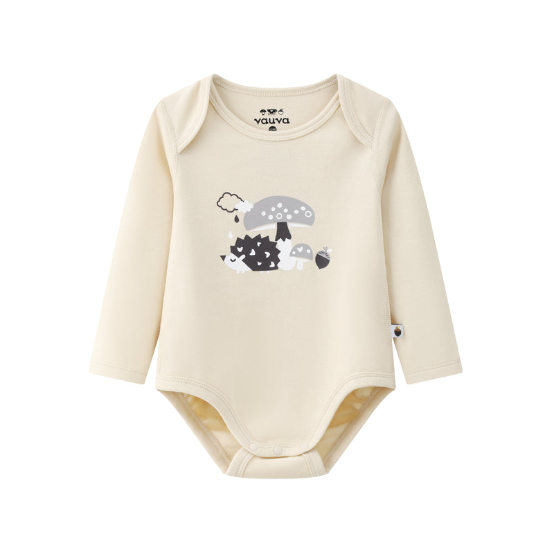 Vauva BBNS - Baby Anti-bacterial Organic Cotton Hazelnut Pattern Bodysuits (2-pack)-product image front