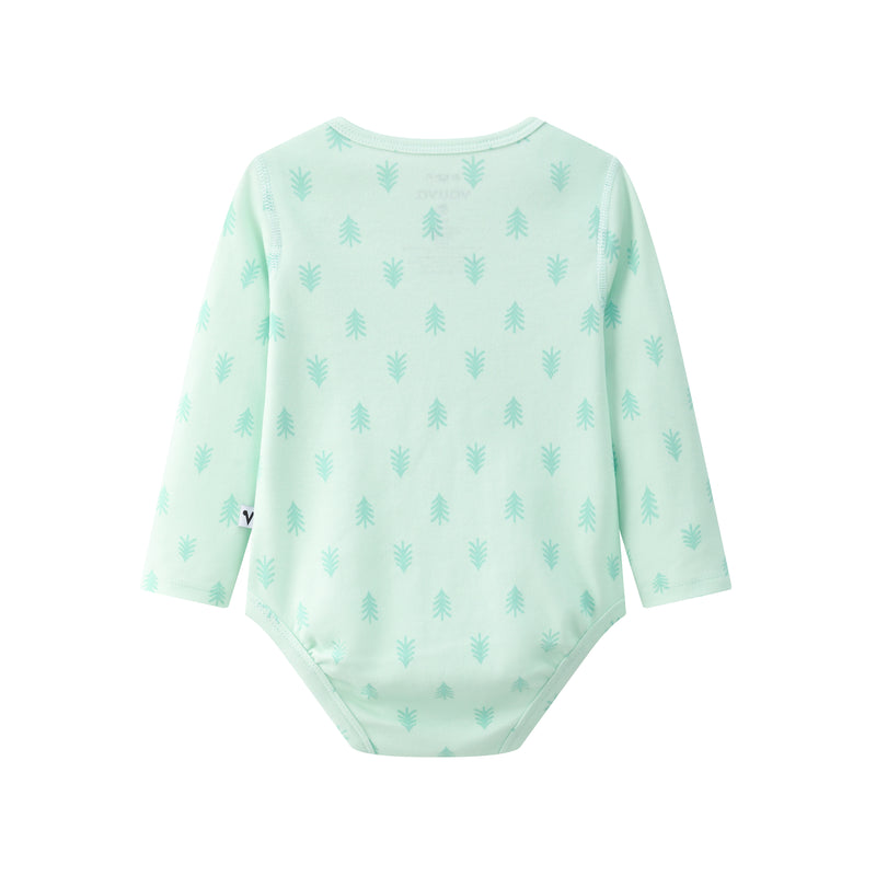 Vauva BBNS - Baby Anti-bacterial Organic Cotton Bodysuits (2-pack Green/Print)-product image back