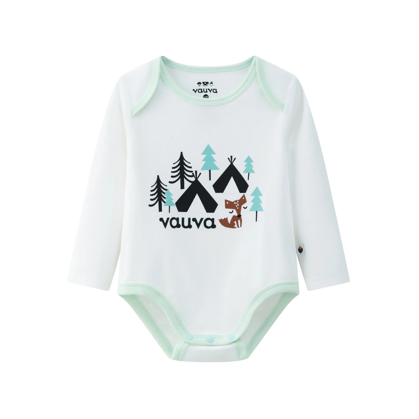 VAUVA Vauva BBNS - Baby Anti-bacterial Organic Cotton Bodysuits (2-pack Green/Strips) Bodysuit
