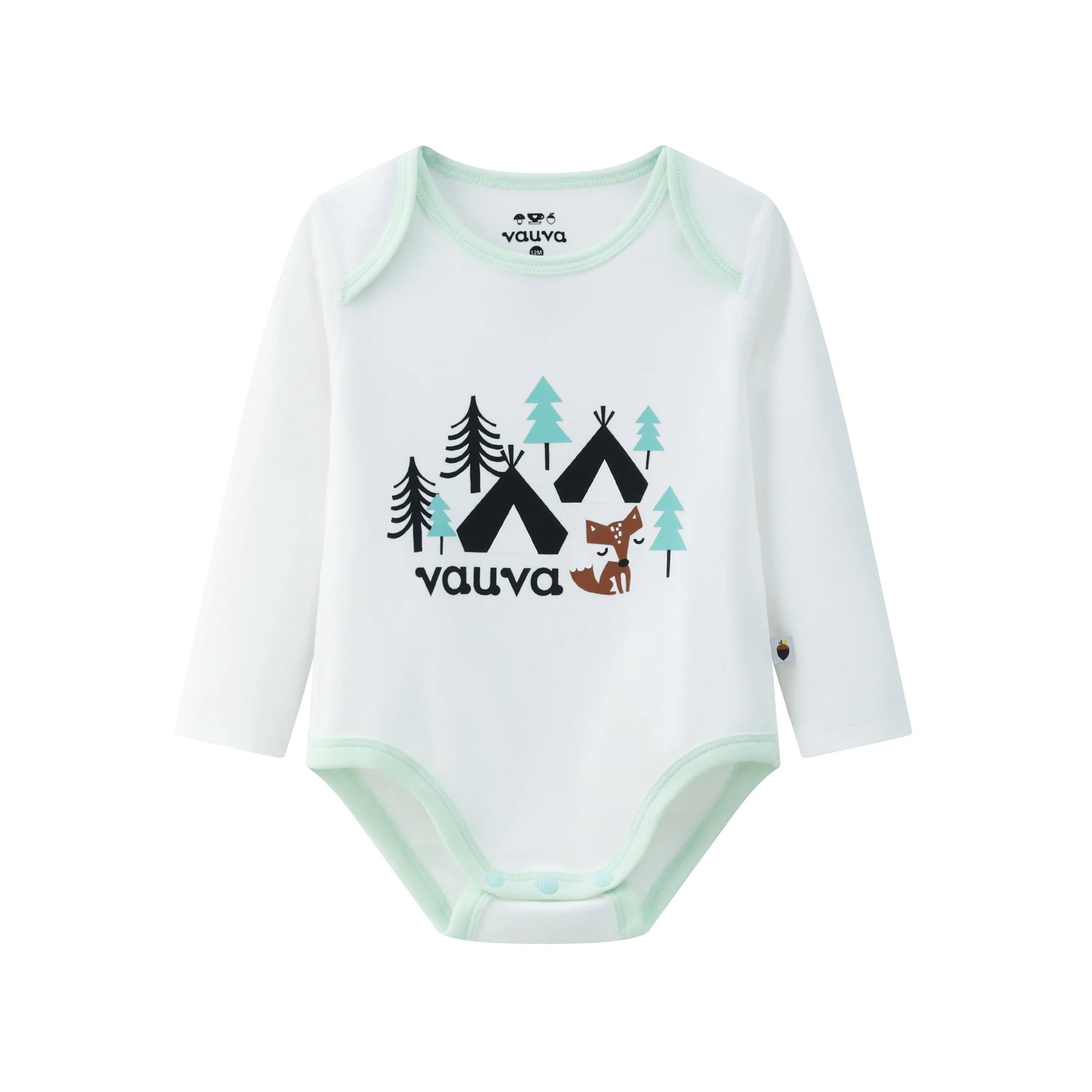 VAUVA Vauva BBNS - Baby Anti-bacterial Organic Cotton Bodysuits (2-pack Green/Strips) Bodysuit