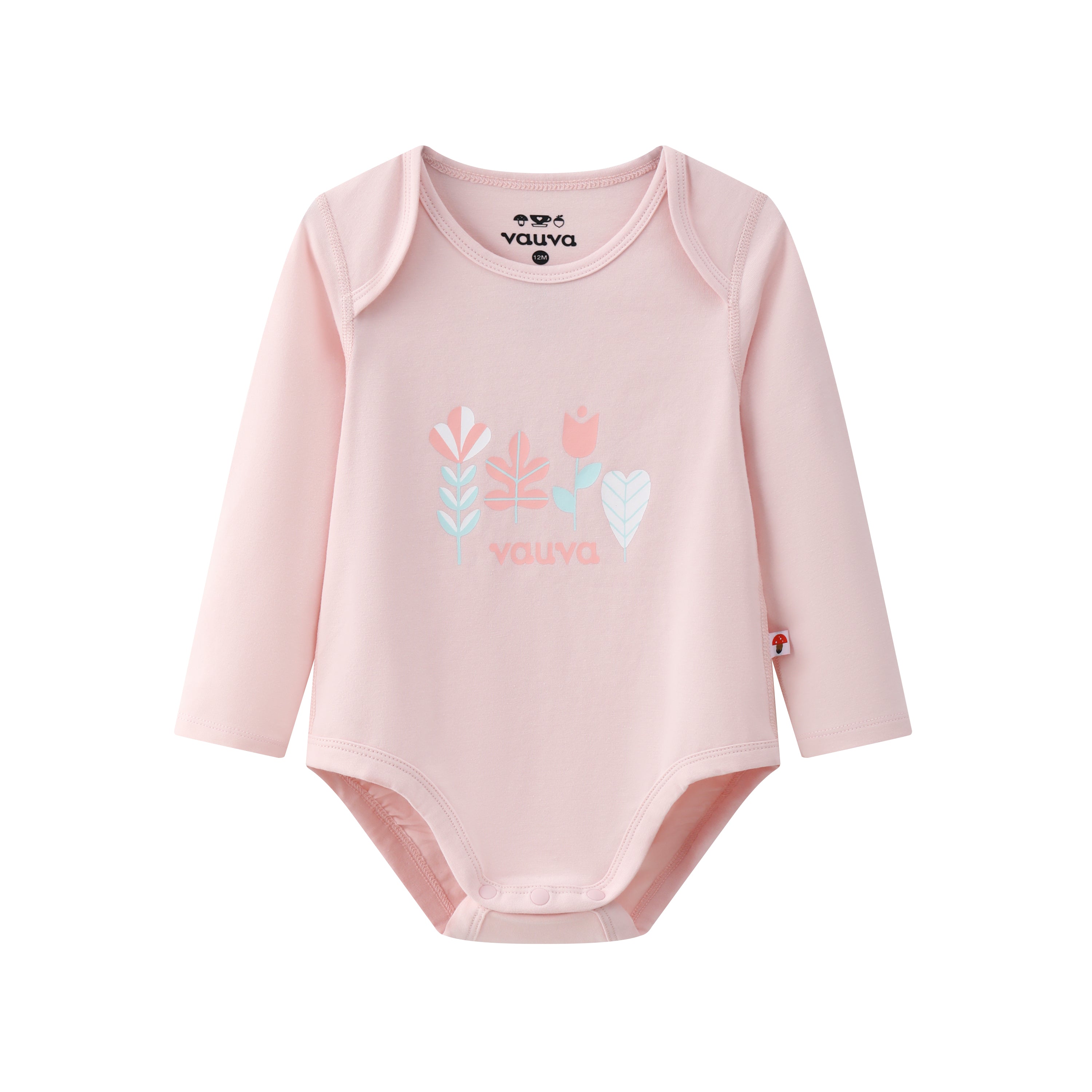 VAUVA Vauva BBNS - Organic Pink Floral Cotton Bodysuits (2-pack) Bodysuit