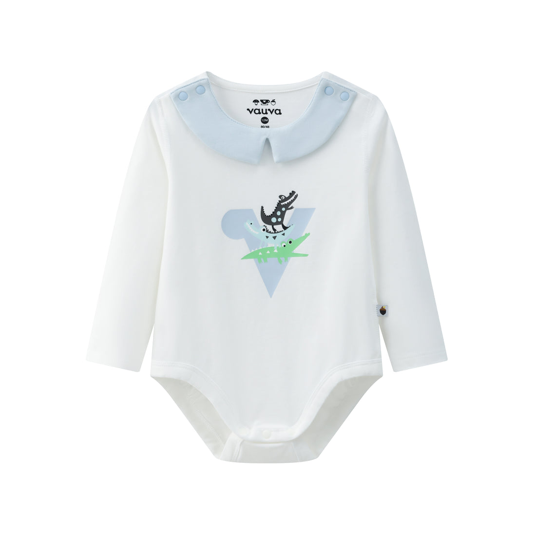 VAUVA Vauva BBNS - Organic Cotton Crocodile Print Square Neck Long-Sleeved Bodysuits (2-pack) Bodysuit