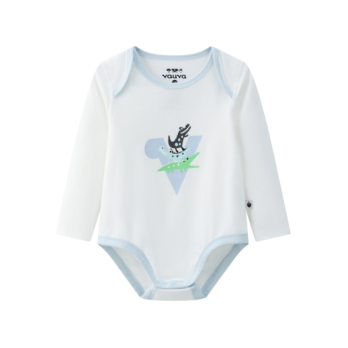 Vauva BBNS - Organic Cotton Crocodile Print Long-Sleeved Bodysuits (2-pack) product image front -02