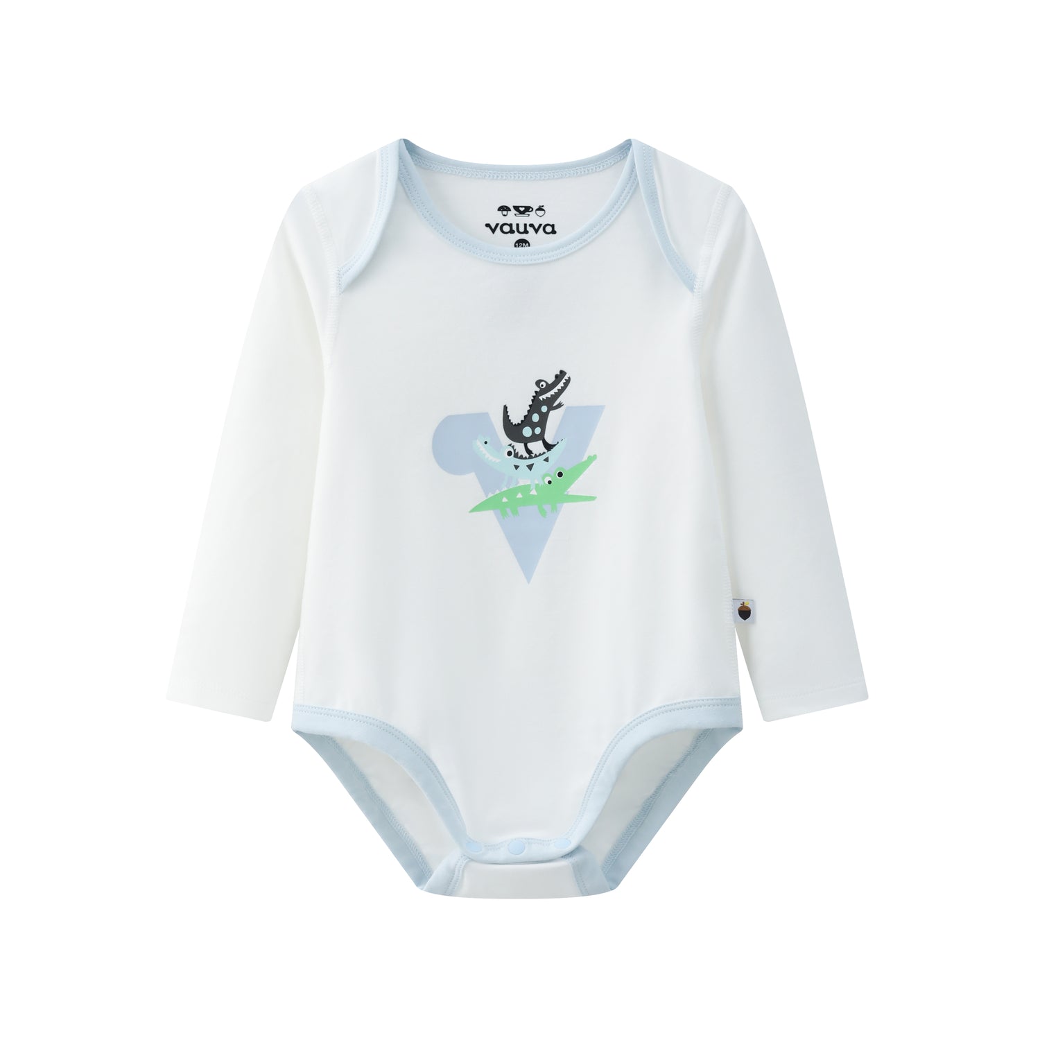 VAUVA Vauva BBNS - Organic Cotton Crocodile Print Long-Sleeved Bodysuits (2-pack) Bodysuit