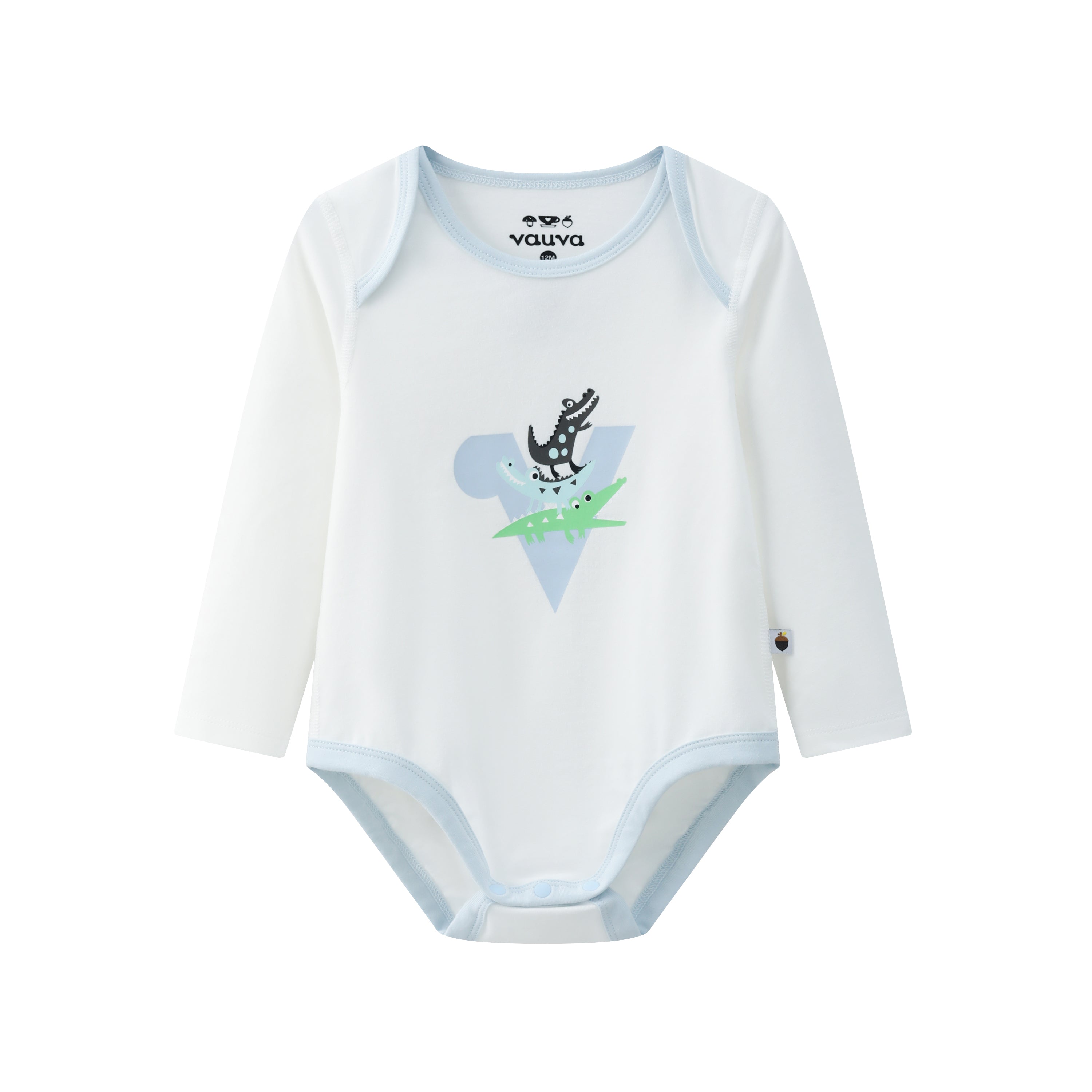 VAUVA Vauva BBNS - Organic Cotton Crocodile Print Long-Sleeved Bodysuits (2-pack) Bodysuit