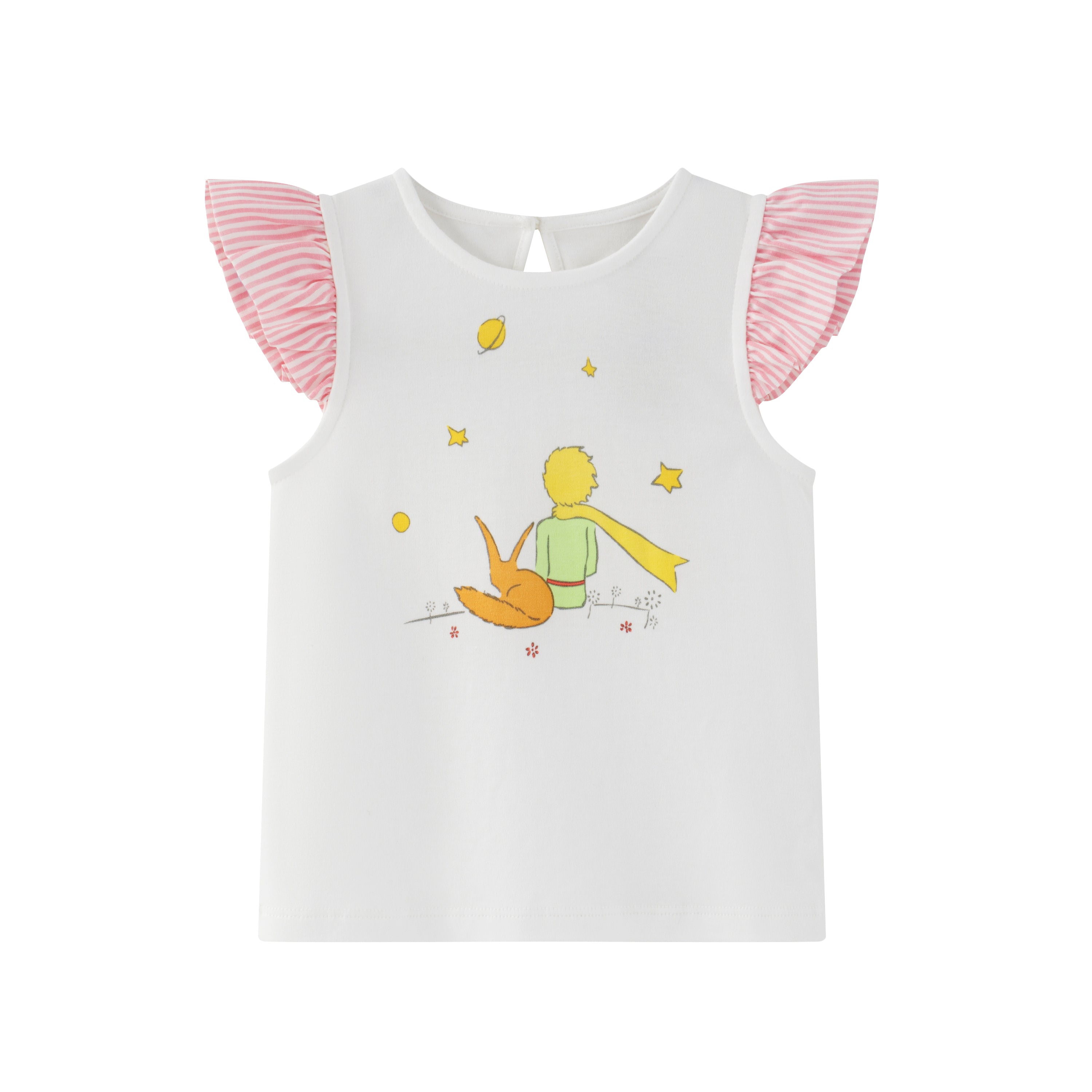 Vauva x Le Petit Prince Vauva x Le Petit Prince - Baby Girl Yarn Dyed Stripe Little Prince Print T-shirt Tops