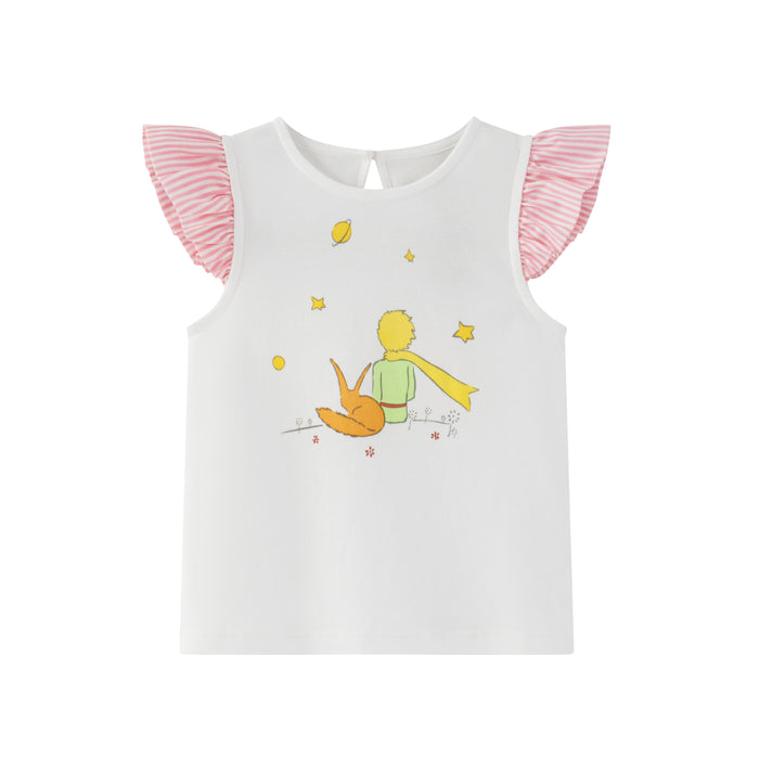 Vauva x Le Petit Prince Vauva x Le Petit Prince - Baby Girl Yarn Dyed Stripe Little Prince Print T-shirt Tops