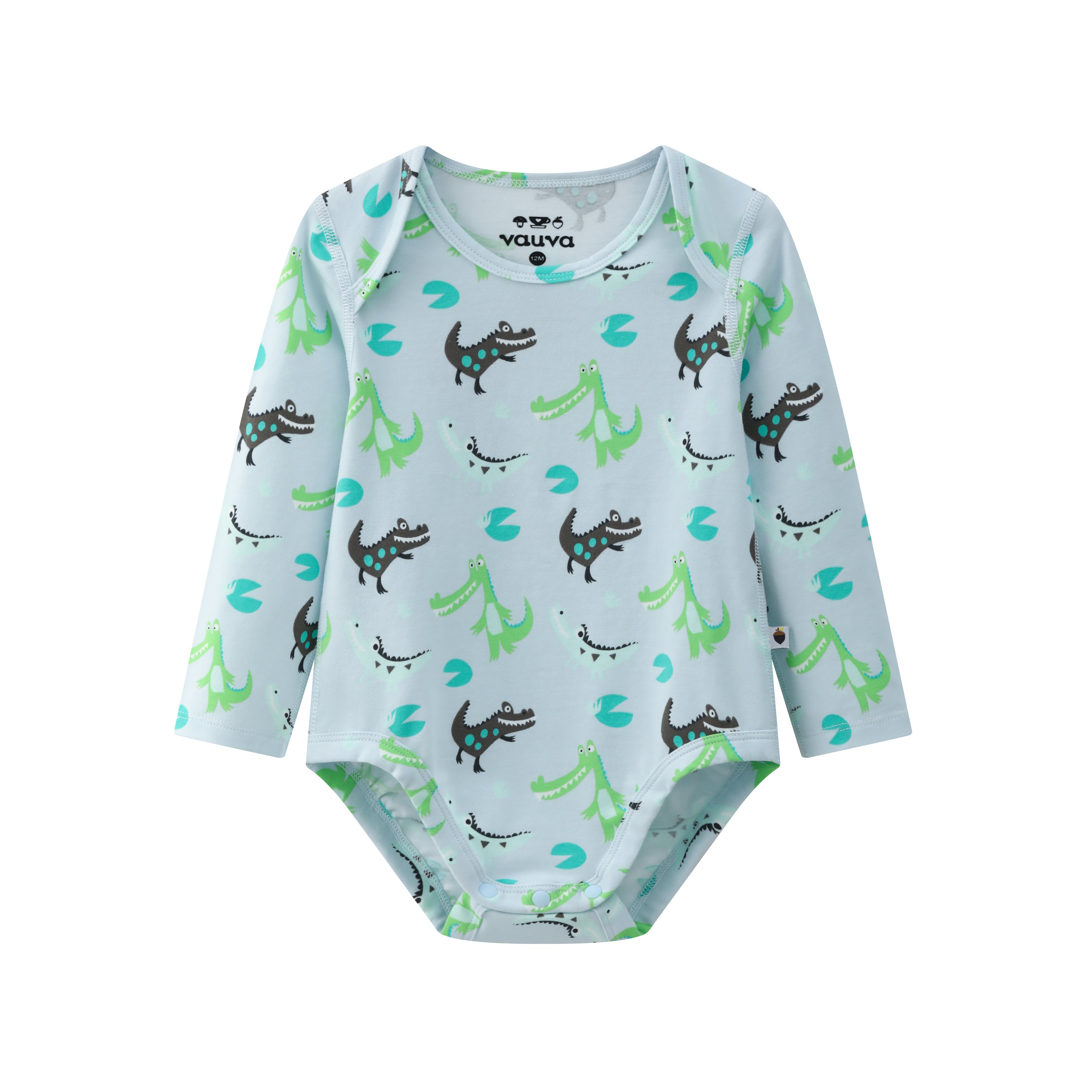 VAUVA Vauva BBNS - Organic Cotton Crocodile Print Long-Sleeved Bodysuits (2-pack) Bodysuit