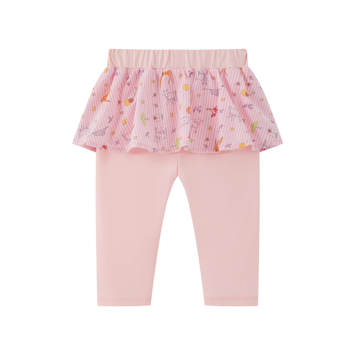 Vauva x Le Petit Prince Vauva x Le Petit Prince - Baby Girl Yarn Dyed Stripe Frill Pants- Pink Pants