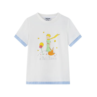 Vauva x Le Petit Prince Vauva x Le Petit Prince - Toddler Boy Trims Yarn Dyed Strip Print T-shirt - White Tops