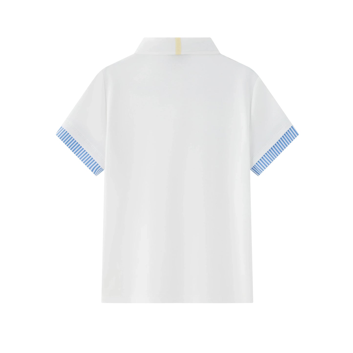 Vauva x Le Petit Prince Vauva x Le Petit Prince - Toddler Boy Trims Yarn Dyed Stripe Polo Shirt - White Polo Shirt