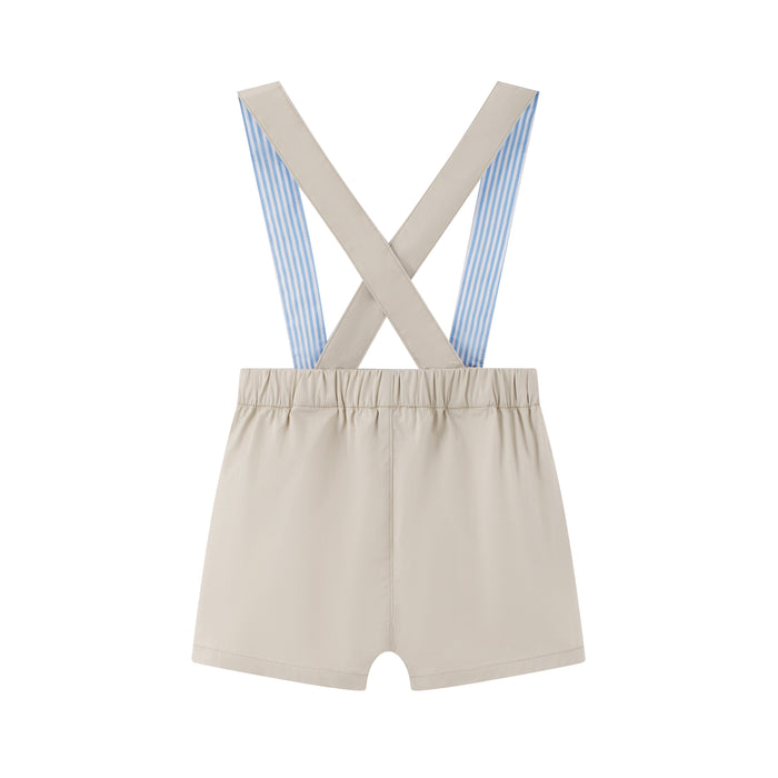 Vauva x Le Petit Prince Vauva x Le Petit Prince - Baby Boy Strength Cotton Twill Embroidered Dungaree - Beige Dungaree