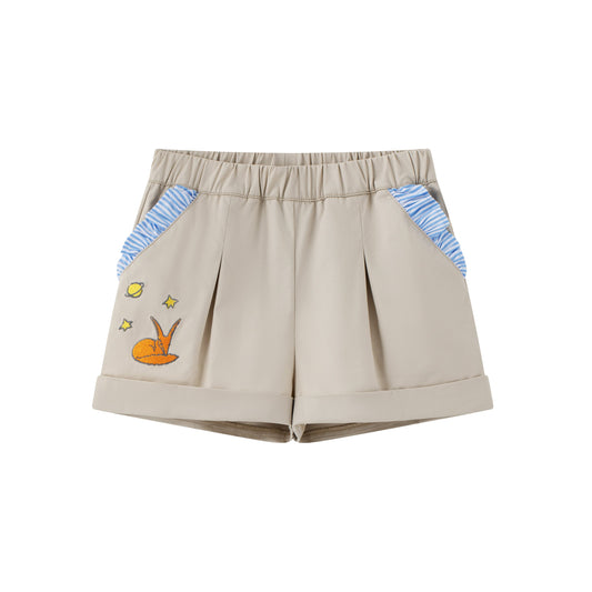 Toddler Girl Strength Cotton Twill Embroidered Shorts