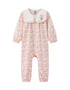 Angel-Print Puritan Collar Romper