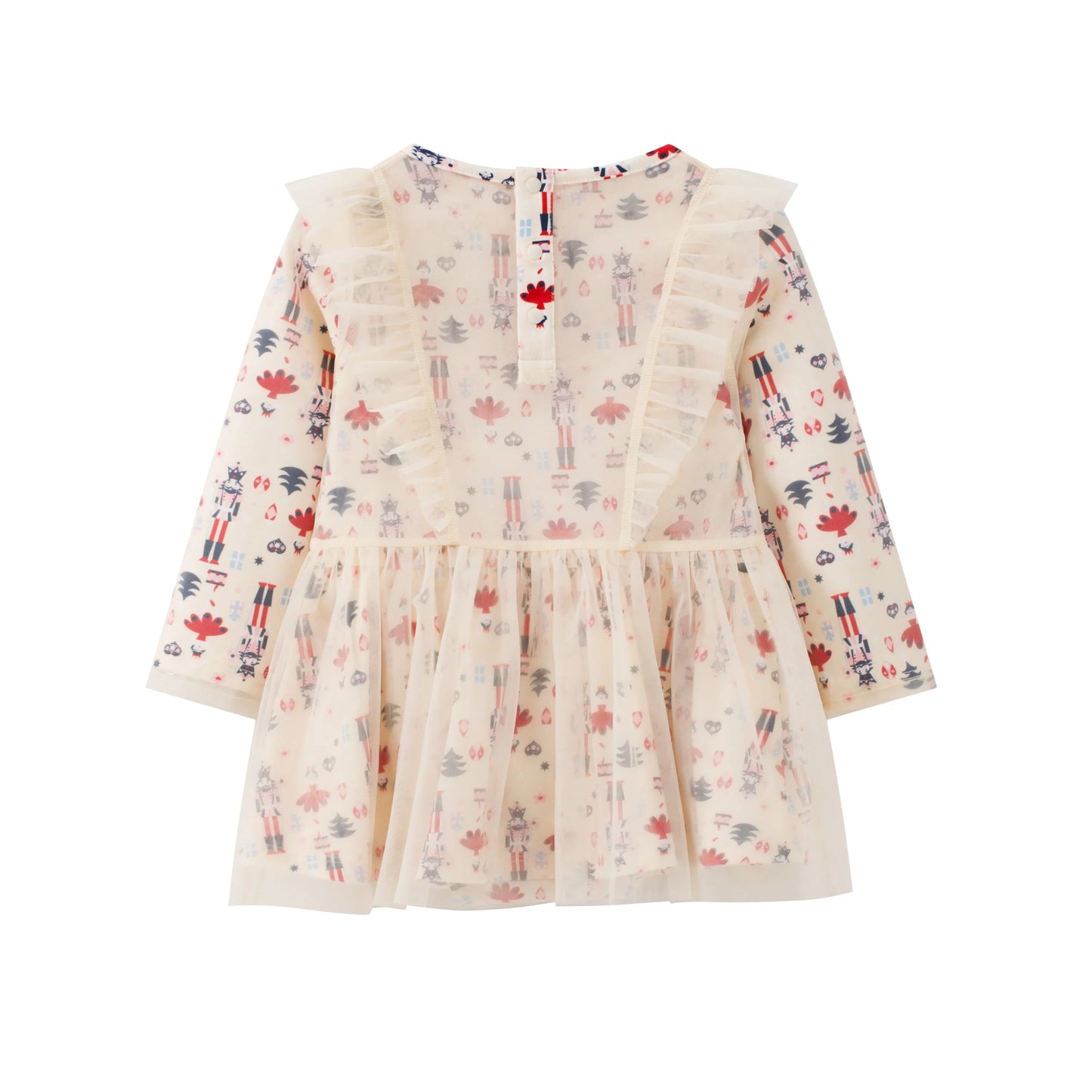 Nutcracker-Print Layered Dress