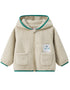 Bear-Embroidered Hooded Teddy Jacket
