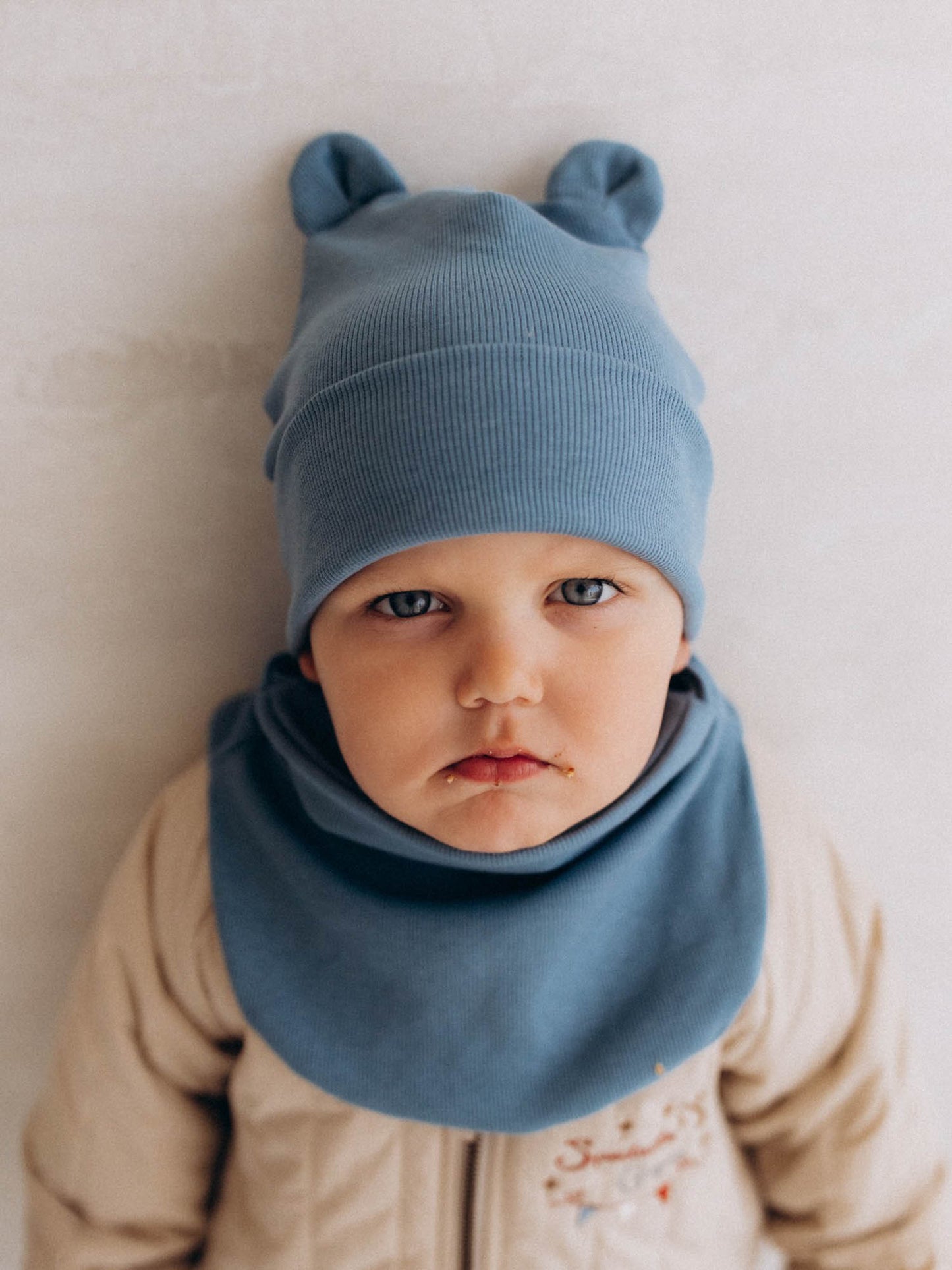 Beanie With Teddy Ears 2X1 Rib (GOTS)