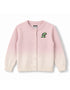 Girls Gradient Dino Patch Knit Cardigan
