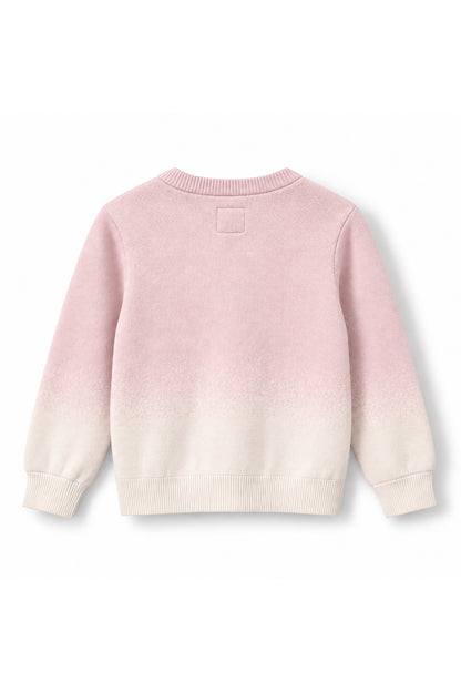 Girls Gradient Dino Patch Knit Cardigan