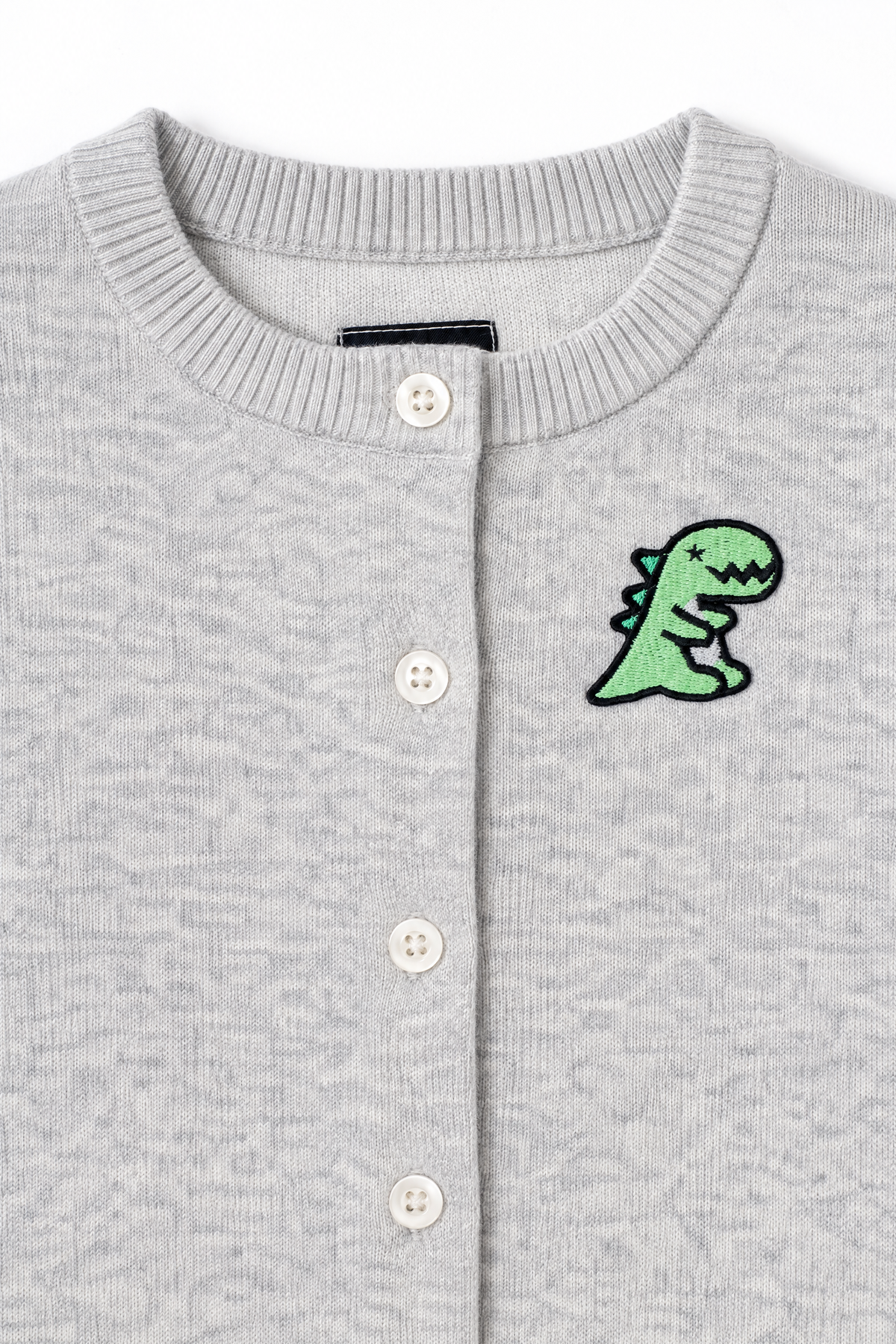 Kids Gradient Dino Patch Knit Cardigan