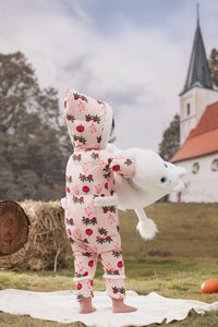 Vauva x Moomin FW23 - Baby Girls Long Sleeve Padded Romper (Pink) model back