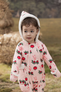Vauva x Moomin FW23 - Baby Girls Long Sleeve Padded Romper (Pink) model front