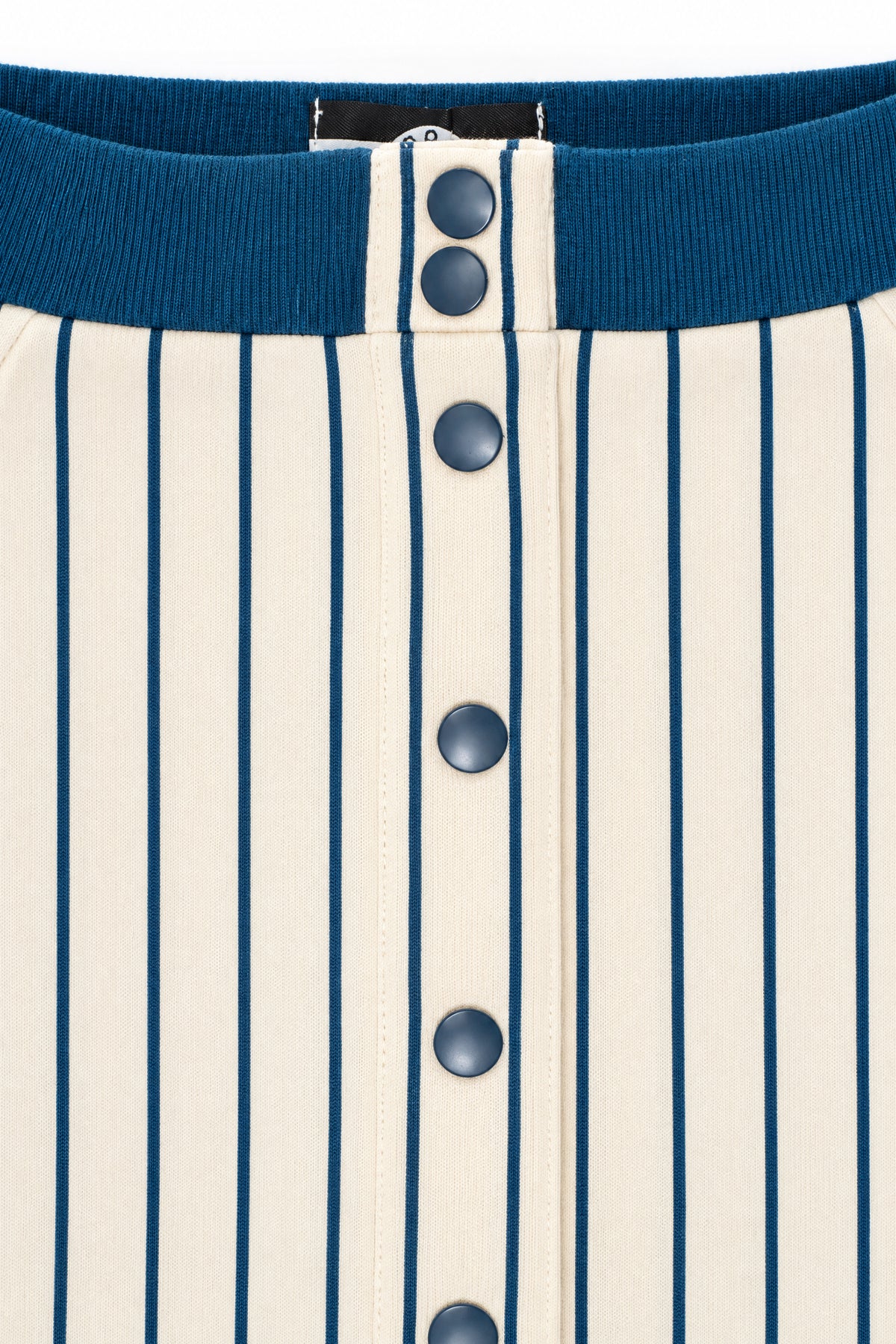 Girls Pinstripe Button-Front Dino Patch A-Line Skirt