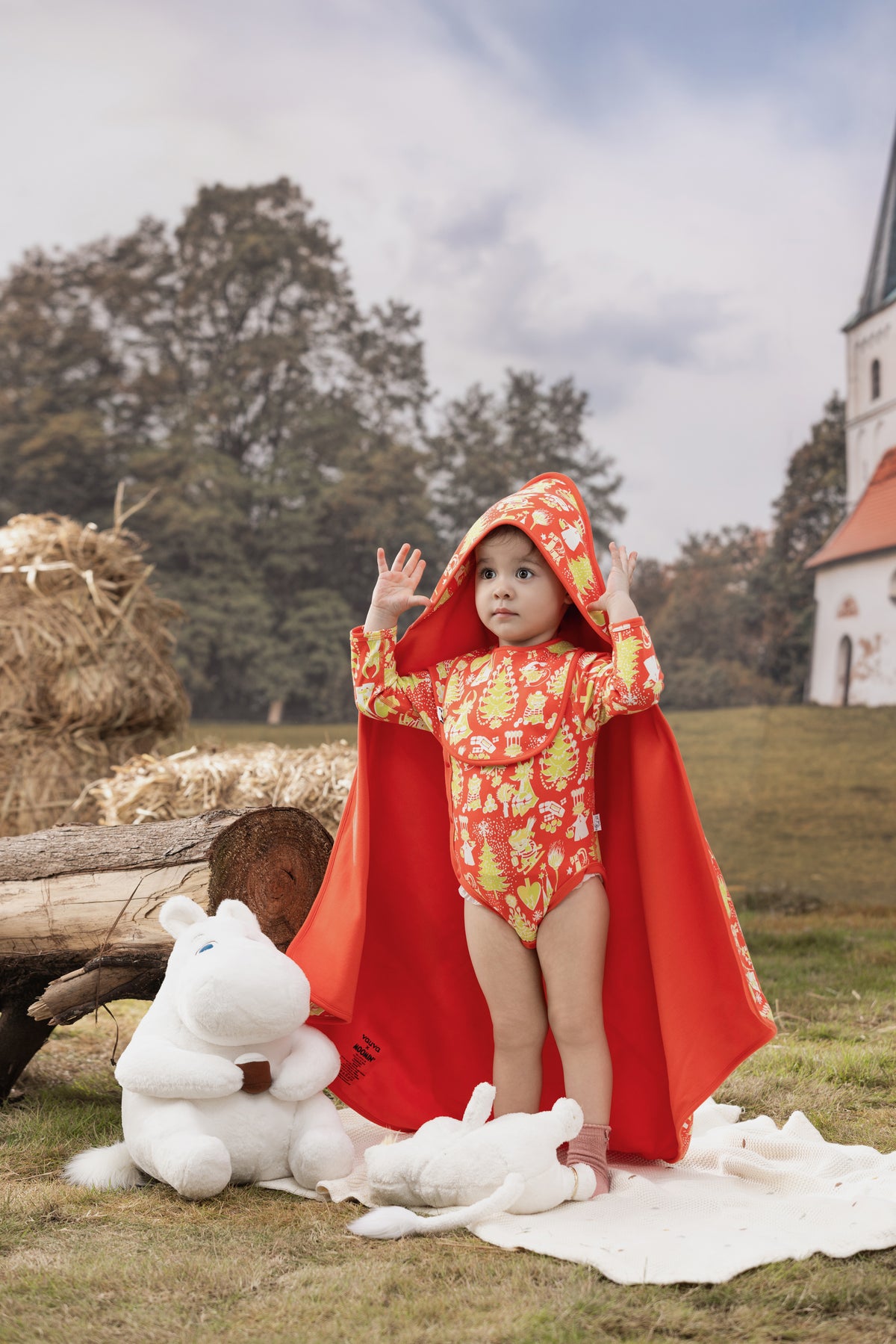 Vauva x Moomin Christmas Collection - Cotton Pants model front -2 