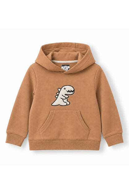 Kids Dino Towel Patch Fleece Hoodie